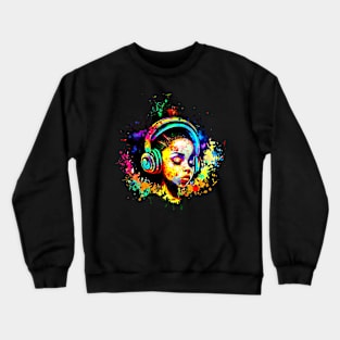 hip Hop girl watercolor Crewneck Sweatshirt
